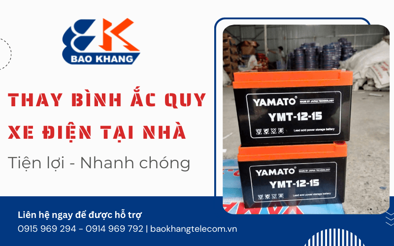 thay bình ắc quy xe điện tại nhà