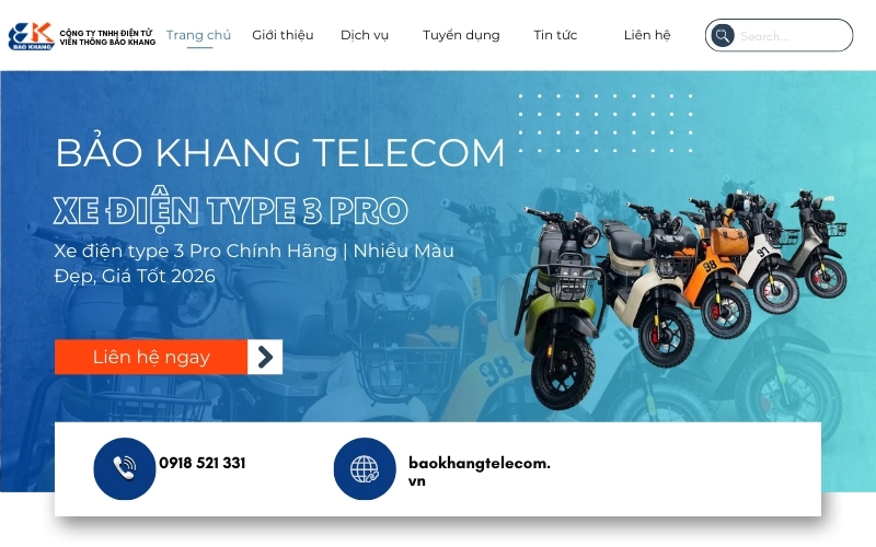 Bảo Khang Telecom cung cấp xe điện Type 3 pro