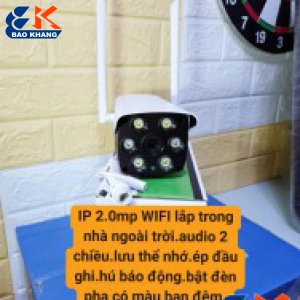IP 2.0 MP WIFI NGOÀI TRỜI,BẬT ĐÈN PHA CÓ MÀU BAN ĐÊM,AUDIO 2 CHIỀU,LƯU THẺ NHỚ,ÉP TẤT CẢ ĐẦU GHI