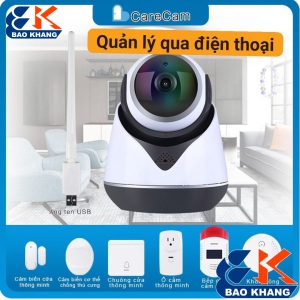 CAMERA IP WIFI 2,0 CARECAM QUẢN LÝ QUA ĐIÊN THOẠI.TÍCH HỢP CHUÔNG CỬA,BÁO CHÁY,BÁO TRỘM,BÁO GAS,Ổ ĐIỆN,HỒNG NGOẠI