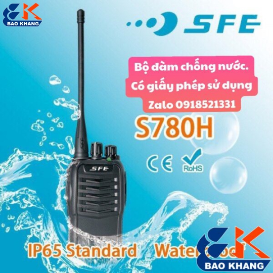 BỘ ĐÀM S780H CHỐNG NƯỚC,CHỐNG BỤI ĐI XA 1.>4KM CÓ GIẤY PHÉP ĐĂNG LÝ CỤC TẦN SỐ CÁC TỈNH THÀNH